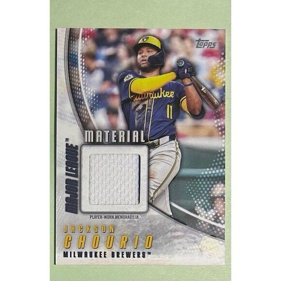 2025 Topps Milwaukee Brewers -Jackson Chourio -Game Worn Materials Card #MLM-JC - Picture 3 of 3
